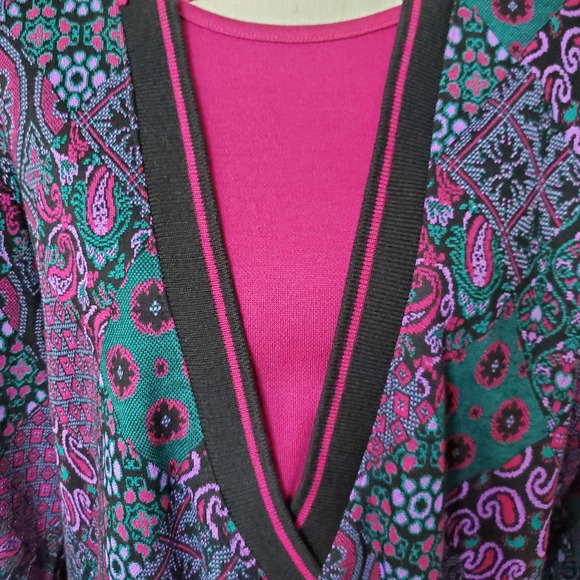 VTG 80s Paisley Pattern Sweater Blouse Sz Large by Cricket Lane - Picture 6 of 7